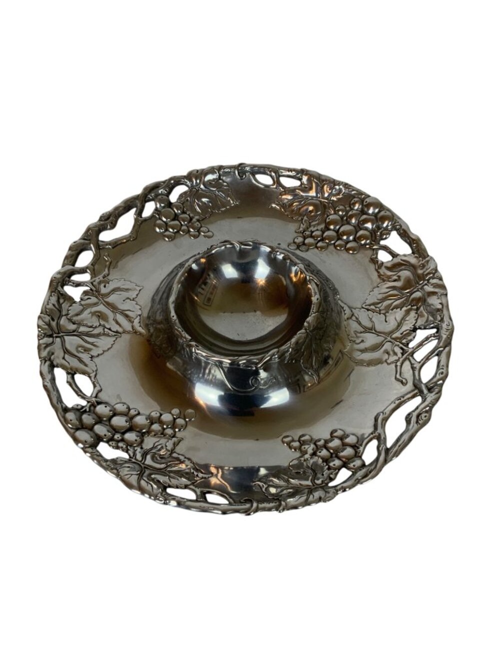 Arthur Court Designs Grape Chip & Dip Serving Platter Aluminum 2001